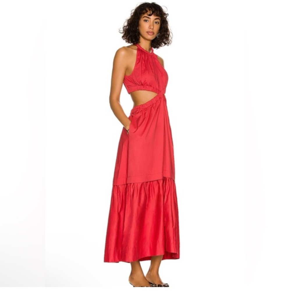 ALC Whitney Moroccan spice halter neck midi dress cut out resort travel size 2